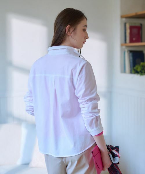 CARA O CRUZ / キャラ・オ・クルス シャツ・ブラウス | 洗える ワンポイントロゴ刺繍シャツ | 詳細6