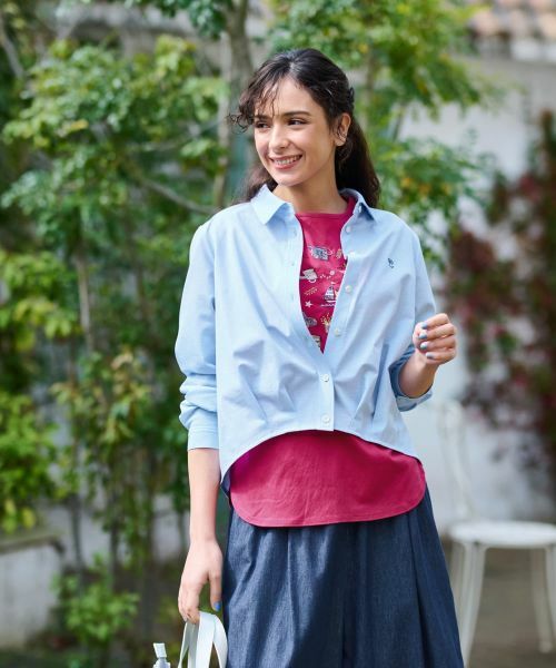 CARA O CRUZ / キャラ・オ・クルス シャツ・ブラウス | 洗える ワンポイントロゴ刺繍シャツ | 詳細7