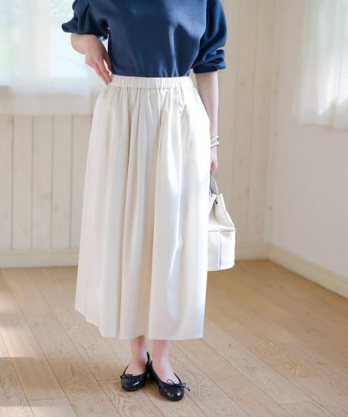 CARA O CRUZ / キャラ・オ・クルス ミニ・ひざ丈スカート | ウエストゴムスカート(アイボリー)