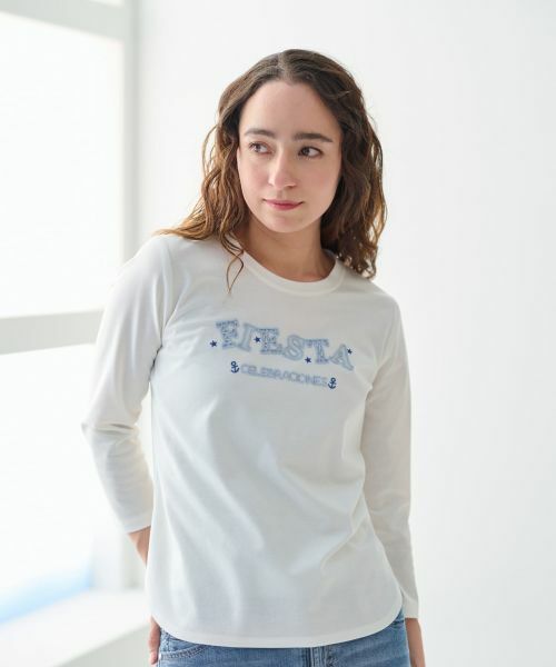 CARA O CRUZ / キャラ・オ・クルス カットソー | 洗える スパンコール刺繍のロゴTシャツ | 詳細1