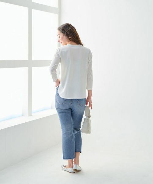 CARA O CRUZ / キャラ・オ・クルス カットソー | 洗える スパンコール刺繍のロゴTシャツ | 詳細12