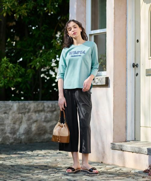 CARA O CRUZ / キャラ・オ・クルス カットソー | 洗える スパンコール刺繍のロゴTシャツ | 詳細18