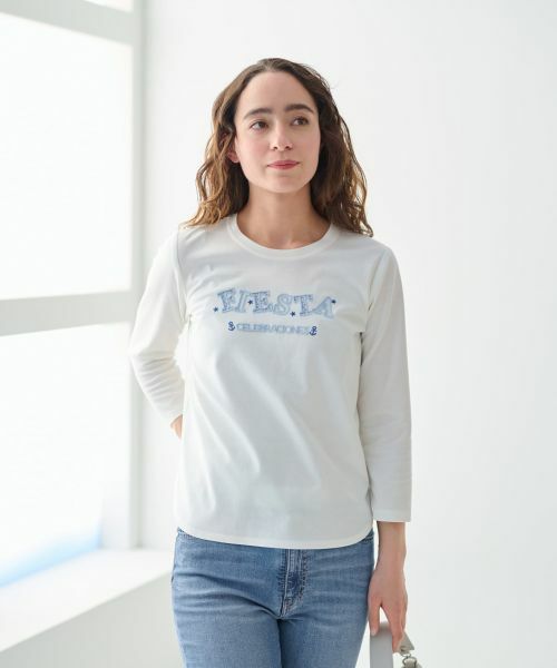 CARA O CRUZ / キャラ・オ・クルス カットソー | 洗える スパンコール刺繍のロゴTシャツ | 詳細2