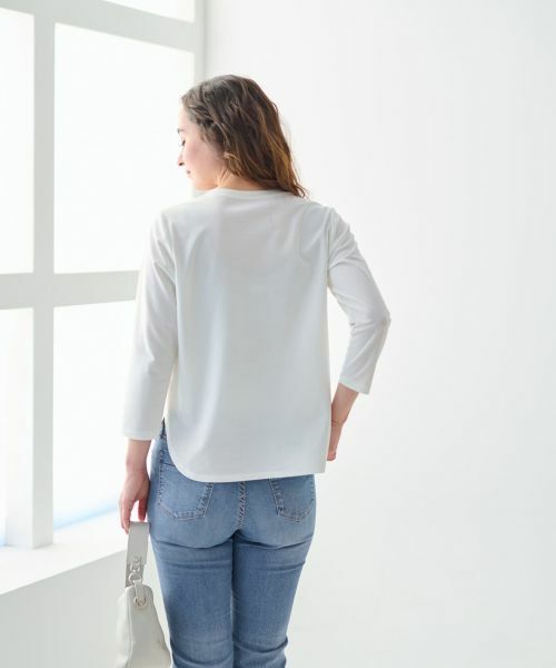 CARA O CRUZ / キャラ・オ・クルス カットソー | 洗える スパンコール刺繍のロゴTシャツ | 詳細5