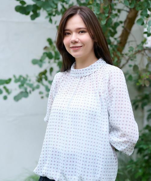 CARA O CRUZ / キャラ・オ・クルス シャツ・ブラウス | 洗える フラワーブラウス【SPRINTEX】 | 詳細1