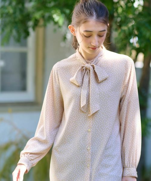 CARA O CRUZ / キャラ・オ・クルス シャツ・ブラウス | 洗える ドットボウタイブラウス | 詳細1