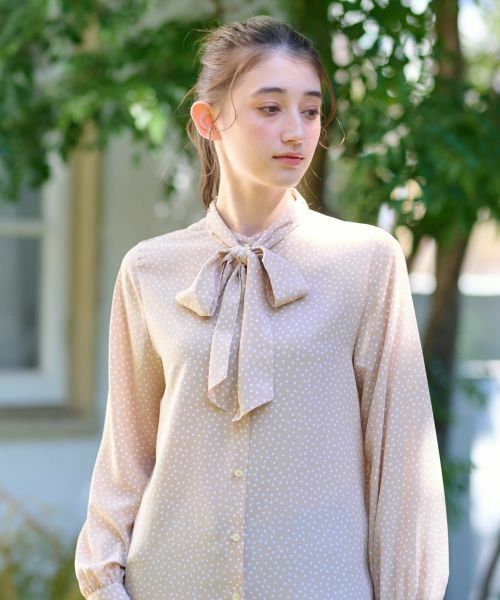 CARA O CRUZ / キャラ・オ・クルス シャツ・ブラウス | 洗える ドットボウタイブラウス | 詳細2