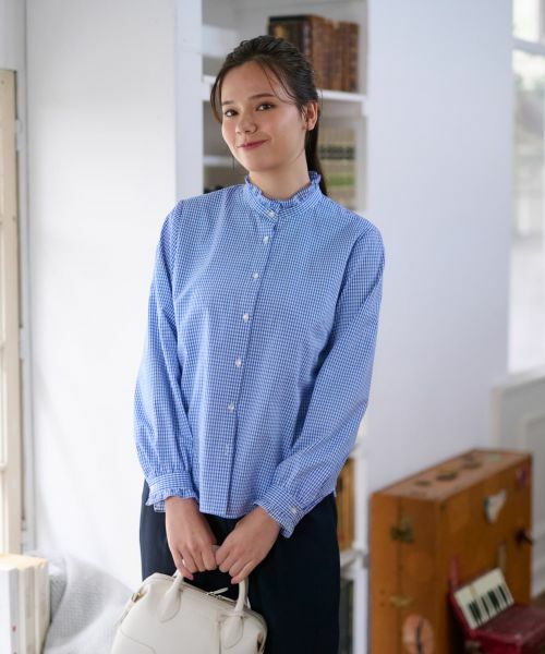 CARA O CRUZ / キャラ・オ・クルス シャツ・ブラウス | 洗える ギンガムチェックのブラウス【PROFILO】 | 詳細1