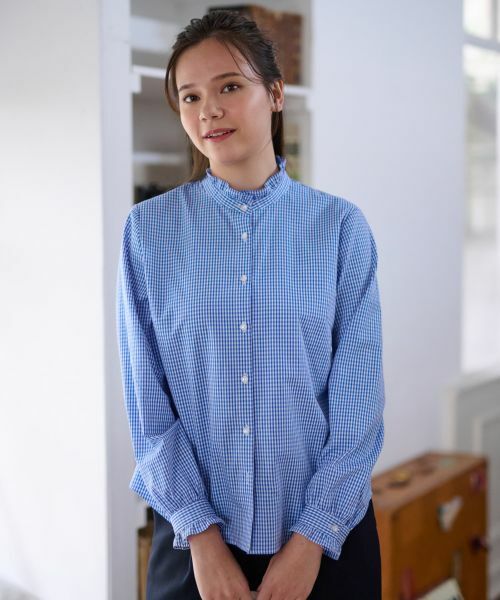 CARA O CRUZ / キャラ・オ・クルス シャツ・ブラウス | 洗える ギンガムチェックのブラウス【PROFILO】 | 詳細2
