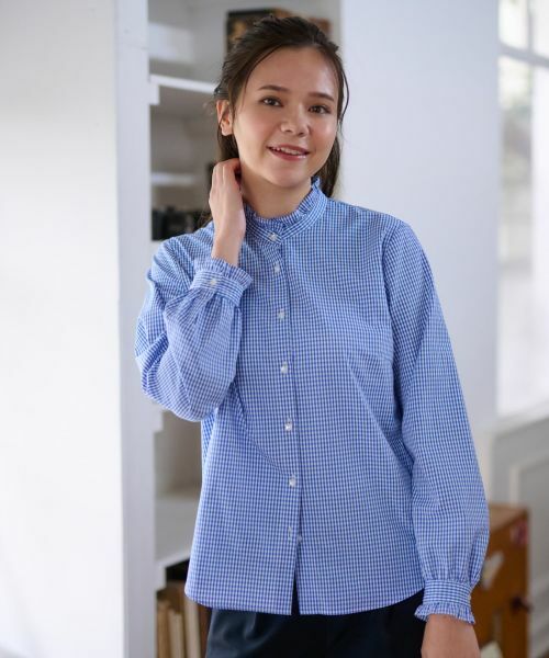 CARA O CRUZ / キャラ・オ・クルス シャツ・ブラウス | 洗える ギンガムチェックのブラウス【PROFILO】 | 詳細3