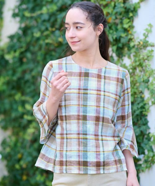CARA O CRUZ / キャラ・オ・クルス シャツ・ブラウス | チェック柄ブラウス【SOMELOS】【35th】 | 詳細1