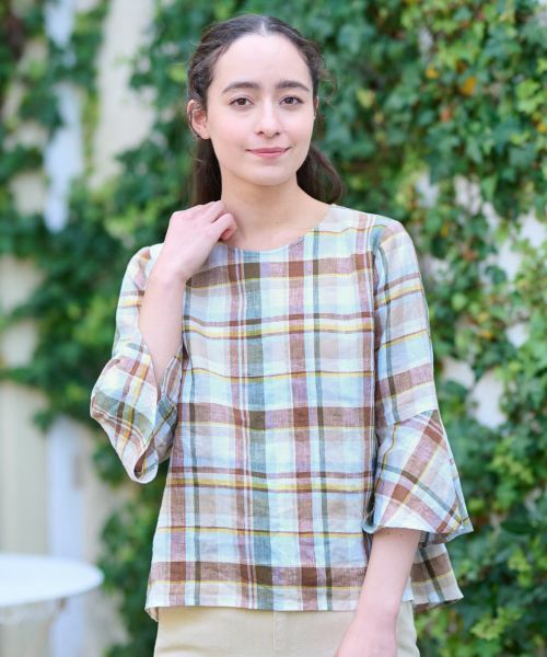 CARA O CRUZ / キャラ・オ・クルス シャツ・ブラウス | チェック柄ブラウス【SOMELOS】【35th】 | 詳細2