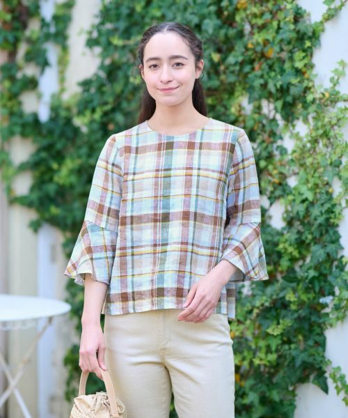 CARA O CRUZ / キャラ・オ・クルス シャツ・ブラウス | チェック柄ブラウス【SOMELOS】【35th】 | 詳細3