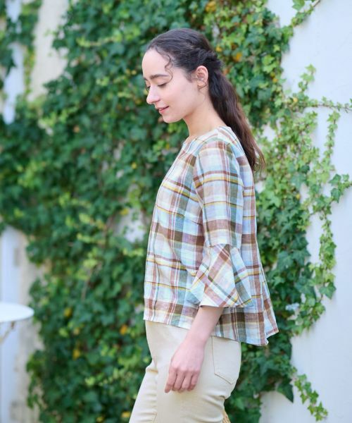 CARA O CRUZ / キャラ・オ・クルス シャツ・ブラウス | チェック柄ブラウス【SOMELOS】【35th】 | 詳細4