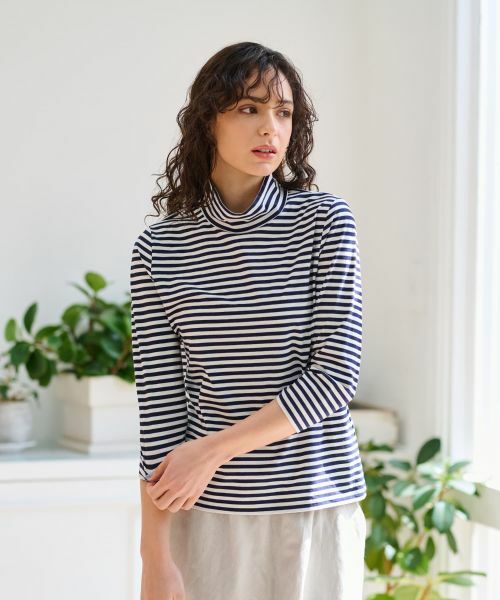 CARA O CRUZ / キャラ・オ・クルス カットソー | ボーダーハイネックカットソー | 詳細14