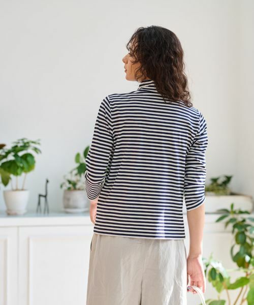 CARA O CRUZ / キャラ・オ・クルス カットソー | ボーダーハイネックカットソー | 詳細17