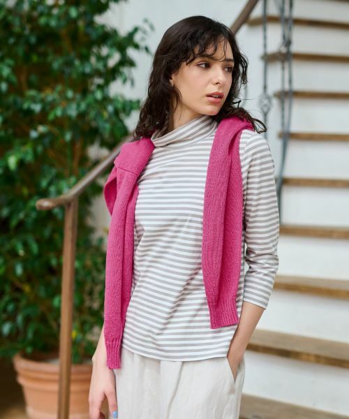 CARA O CRUZ / キャラ・オ・クルス カットソー | ボーダーハイネックカットソー | 詳細2