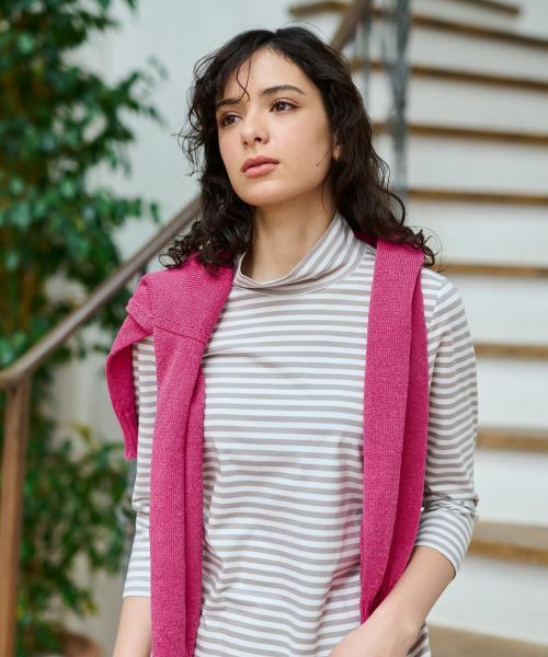 CARA O CRUZ / キャラ・オ・クルス カットソー | ボーダーハイネックカットソー | 詳細3