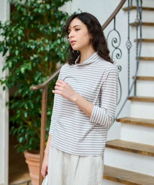 CARA O CRUZ / キャラ・オ・クルス カットソー | ボーダーハイネックカットソー | 詳細4