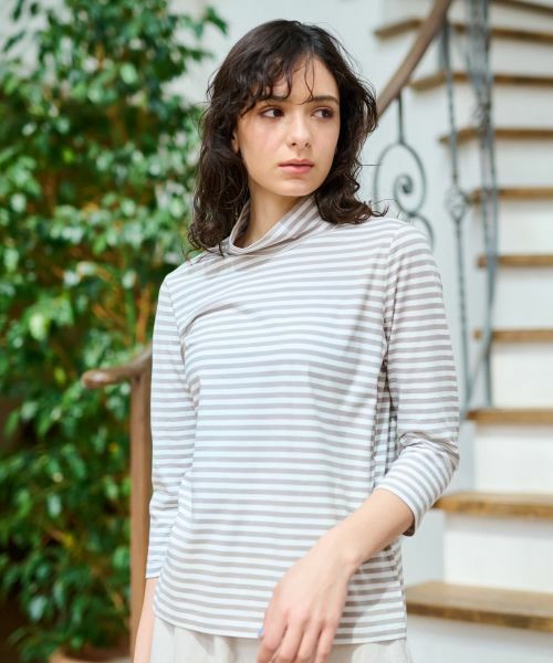 CARA O CRUZ / キャラ・オ・クルス カットソー | ボーダーハイネックカットソー | 詳細5