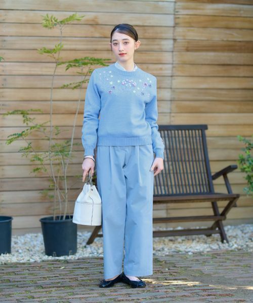 CARA O CRUZ / キャラ・オ・クルス ニット・セーター | 洗える 花刺繍ニット | 詳細12