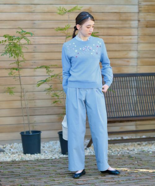 CARA O CRUZ / キャラ・オ・クルス ニット・セーター | 洗える 花刺繍ニット | 詳細13