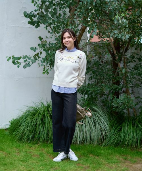 CARA O CRUZ / キャラ・オ・クルス ニット・セーター | 洗える 花刺繍ニット | 詳細17