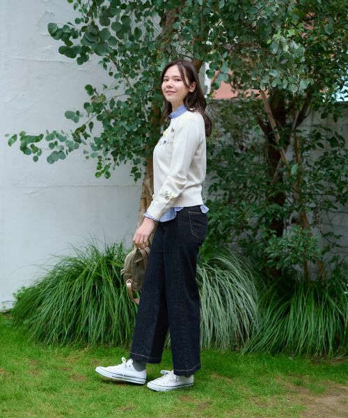 CARA O CRUZ / キャラ・オ・クルス ニット・セーター | 洗える 花刺繍ニット | 詳細18