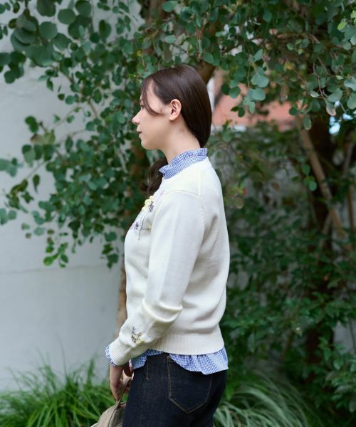 CARA O CRUZ / キャラ・オ・クルス ニット・セーター | 洗える 花刺繍ニット | 詳細9