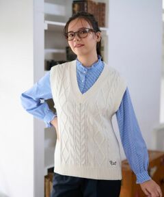 CARA O CRUZ / キャラ・オ・クルス テーラードジャケット | 洗える アランニットベスト