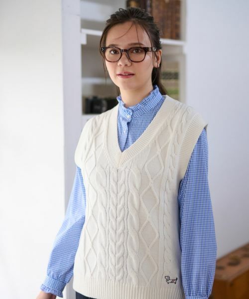 CARA O CRUZ / キャラ・オ・クルス テーラードジャケット | 洗える アランニットベスト | 詳細1