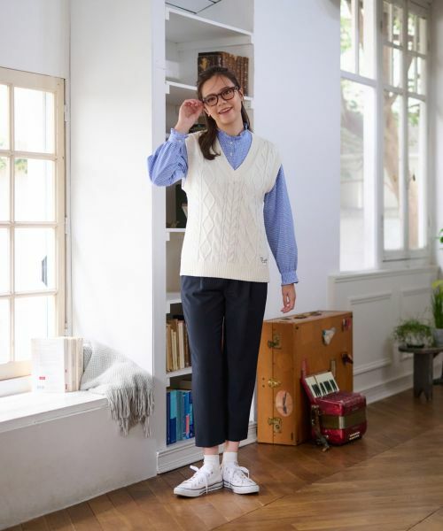 CARA O CRUZ / キャラ・オ・クルス テーラードジャケット | 洗える アランニットベスト | 詳細13