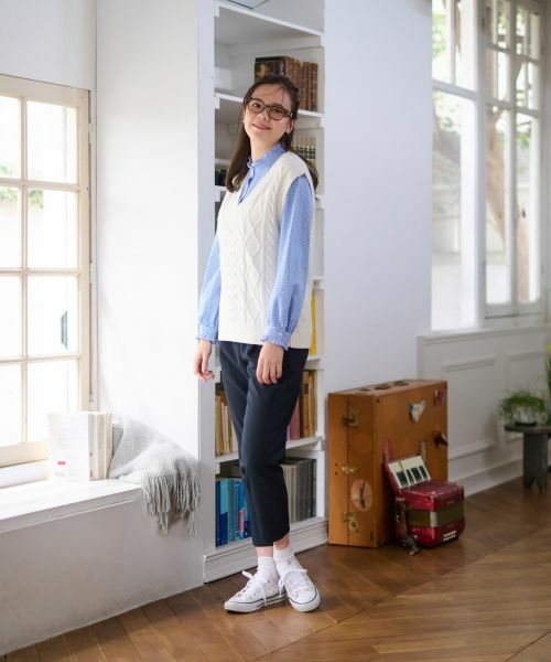 CARA O CRUZ / キャラ・オ・クルス テーラードジャケット | 洗える アランニットベスト | 詳細15