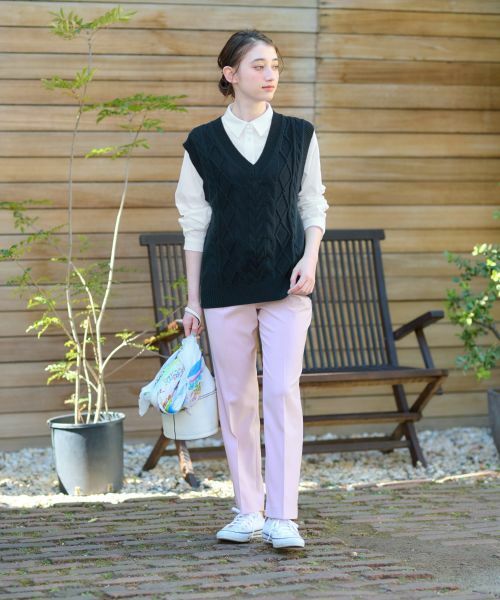 CARA O CRUZ / キャラ・オ・クルス テーラードジャケット | 洗える アランニットベスト | 詳細17