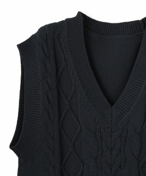 CARA O CRUZ / キャラ・オ・クルス テーラードジャケット | 洗える アランニットベスト | 詳細23