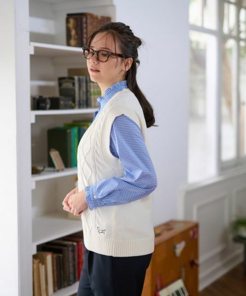 CARA O CRUZ / キャラ・オ・クルス テーラードジャケット | 洗える アランニットベスト | 詳細5