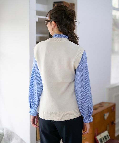 CARA O CRUZ / キャラ・オ・クルス テーラードジャケット | 洗える アランニットベスト | 詳細6