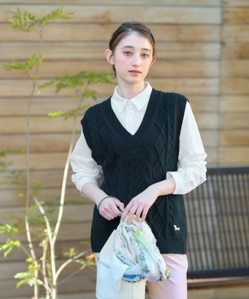 CARA O CRUZ / キャラ・オ・クルス テーラードジャケット | 洗える アランニットベスト | 詳細8