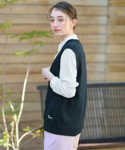 CARA O CRUZ / キャラ・オ・クルス テーラードジャケット | 洗える アランニットベスト | 詳細9