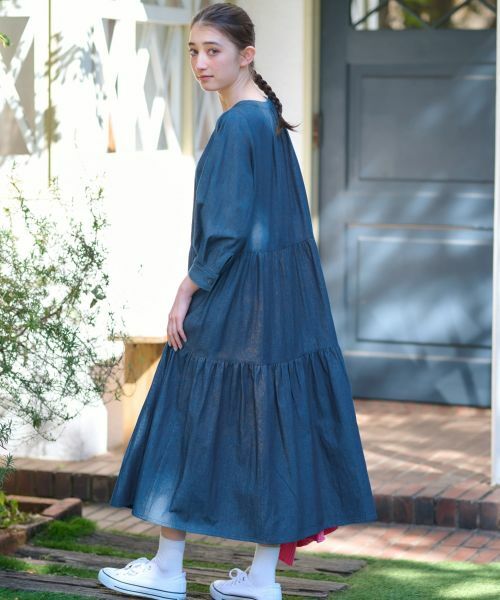 CARA O CRUZ / キャラ・オ・クルス ドレス | 洗える デニムティアードワンピース | 詳細1