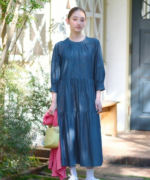 CARA O CRUZ / キャラ・オ・クルス ドレス | 洗える デニムティアードワンピース | 詳細4