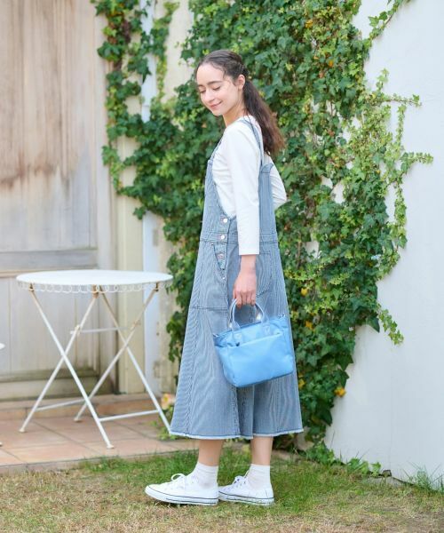 CARA O CRUZ / キャラ・オ・クルス ロング・マキシ丈ワンピース | 洗える ヒッコリーのジャンパースカート | 詳細13