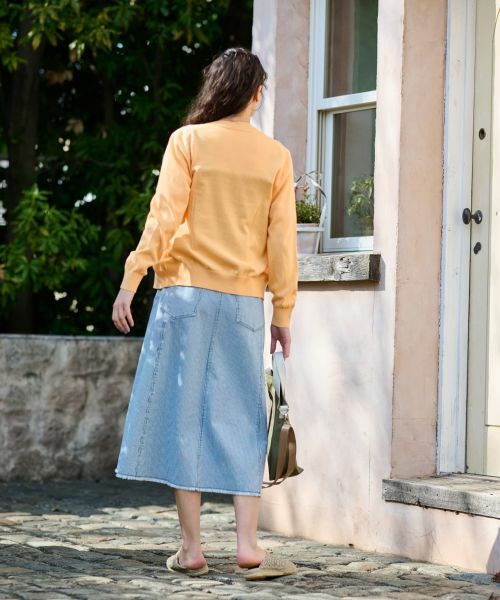 CARA O CRUZ / キャラ・オ・クルス ロング・マキシ丈ワンピース | 洗える ヒッコリーのジャンパースカート | 詳細17