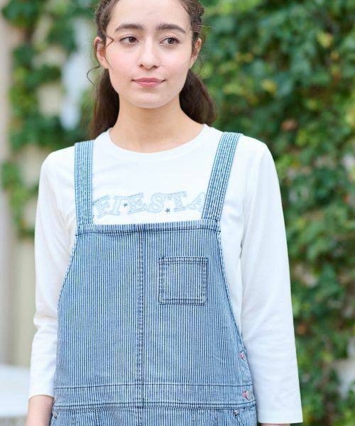 CARA O CRUZ / キャラ・オ・クルス ロング・マキシ丈ワンピース | 洗える ヒッコリーのジャンパースカート | 詳細19