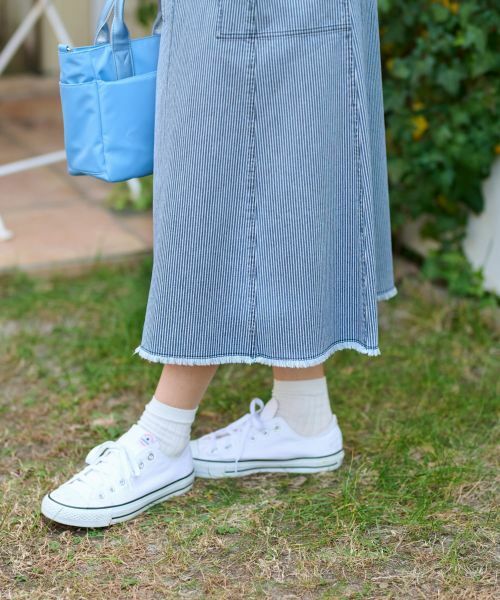 CARA O CRUZ / キャラ・オ・クルス ロング・マキシ丈ワンピース | 洗える ヒッコリーのジャンパースカート | 詳細22