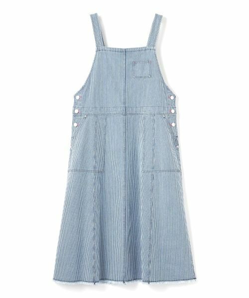 CARA O CRUZ / キャラ・オ・クルス ロング・マキシ丈ワンピース | 洗える ヒッコリーのジャンパースカート | 詳細24