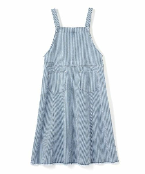 CARA O CRUZ / キャラ・オ・クルス ロング・マキシ丈ワンピース | 洗える ヒッコリーのジャンパースカート | 詳細25