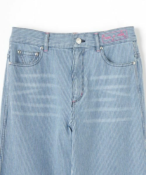 CARA O CRUZ / キャラ・オ・クルス その他パンツ | 洗える 後ろウエストゴム ヒッコリーのワイドパンツ | 詳細22