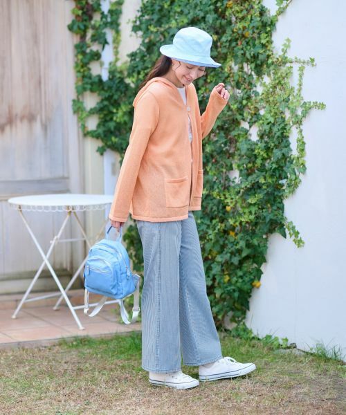 CARA O CRUZ / キャラ・オ・クルス その他パンツ | 洗える 後ろウエストゴム ヒッコリーのワイドパンツ | 詳細6