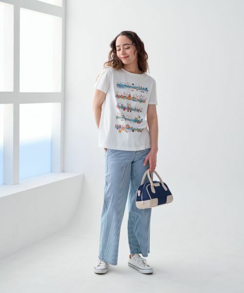 CARA O CRUZ / キャラ・オ・クルス その他パンツ | 洗える 後ろウエストゴム ヒッコリーのワイドパンツ | 詳細8